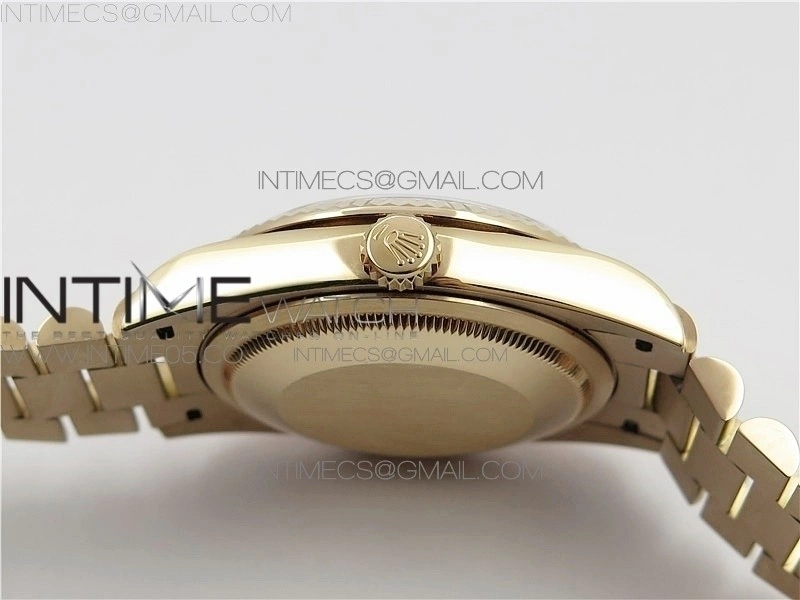 Day-Date 36 128239 RG BP Best Edition Silver Sticks Markers Dial on RG President Bracelet