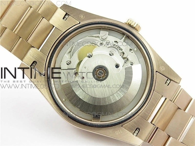 Day-Date 36 128239 RG BP Best Edition Silver Sticks Markers Dial on RG President Bracelet