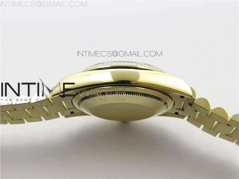 Day-Date 36 128239 YG BP Best Edition Green Crystal Markers Dial on YG President Bracelet