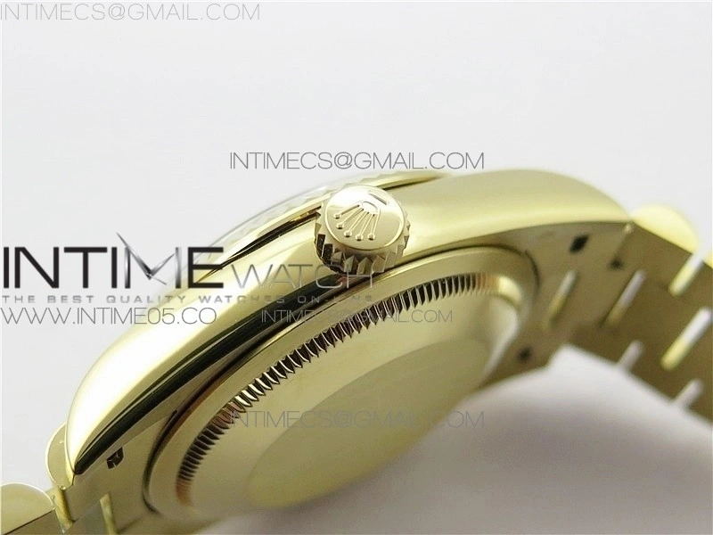 Day-Date 36 128239 YG BP Best Edition Green Crystal Markers Dial on YG President Bracelet
