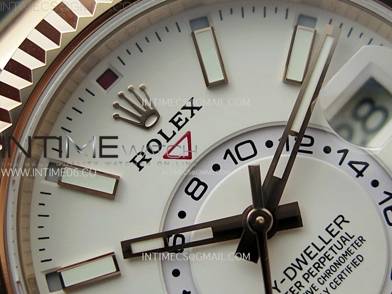 Sky-Dweller 336235 RG Noob 1:1 Best Edition White Dial on Black Rubber Strap Asian 23J to 9001