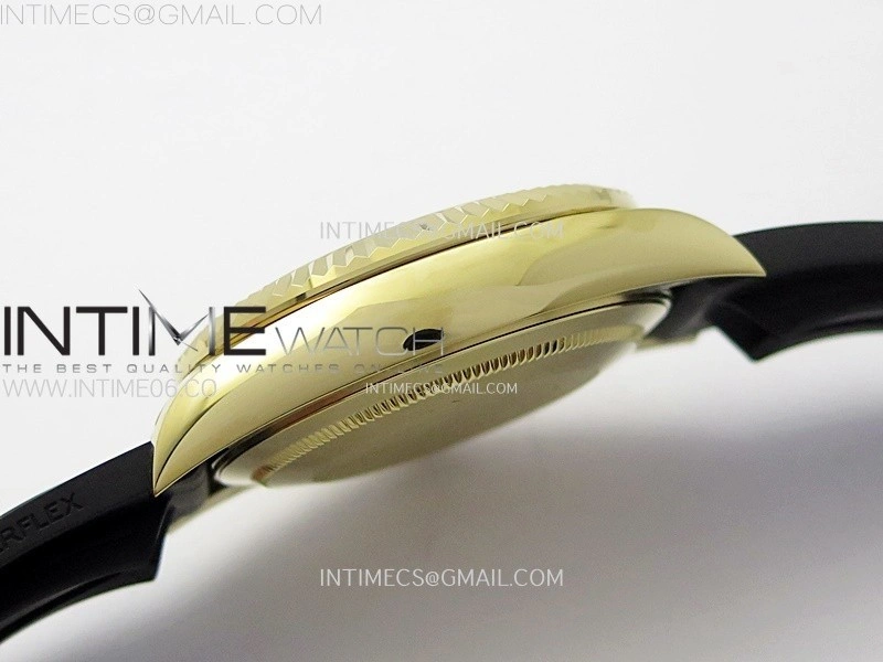 Sky-Dweller 336238 YG Noob 1:1 Best Edition Black Dial on Black Rubber Strap Asian 23J to 9001