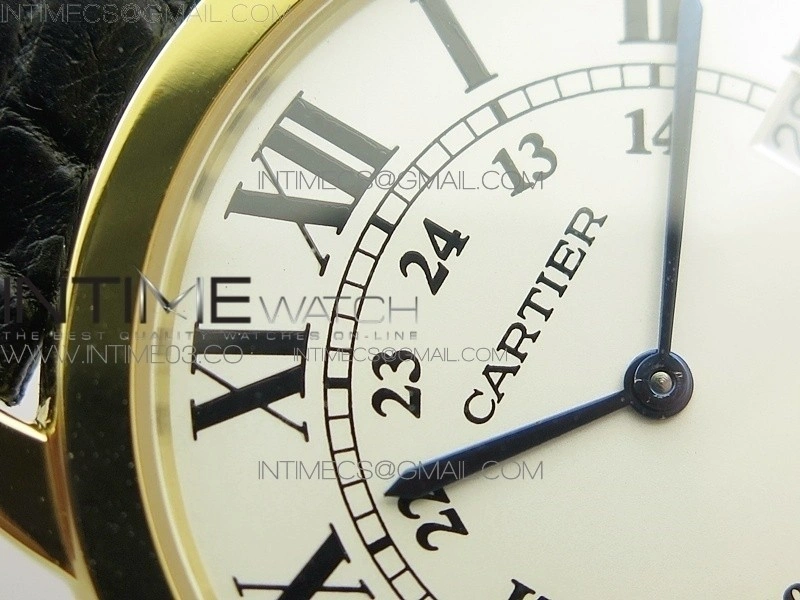 Ronde Solo de Cartier 36mm K11 YG 1:1 Best Edition White Dial on Black croco leather strap Ronda Quartz