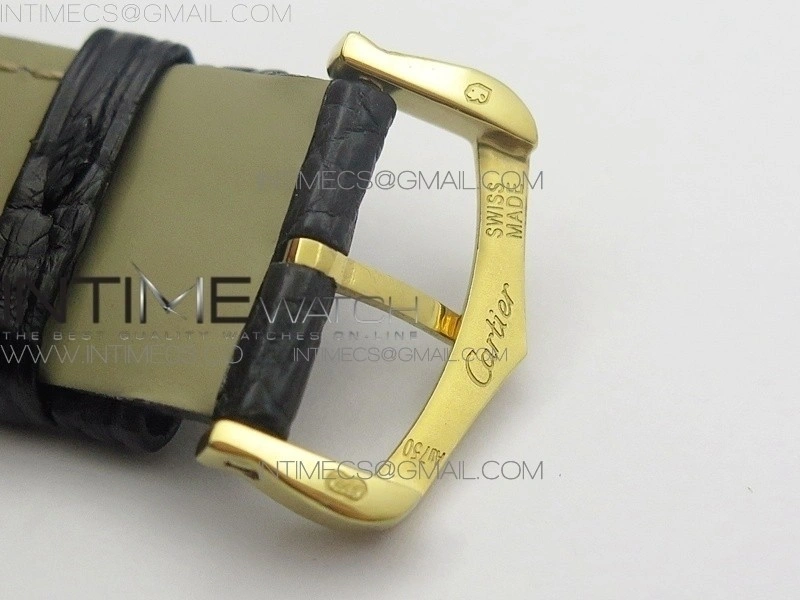 Ronde Solo de Cartier 36mm K11 YG 1:1 Best Edition White Dial on Black croco leather strap Ronda Quartz