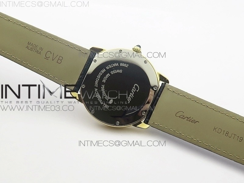 Ronde Solo de Cartier 36mm K11 YG 1:1 Best Edition White Dial on Black croco leather strap Ronda Quartz