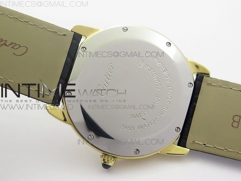 Ronde Solo de Cartier 36mm K11 YG 1:1 Best Edition White Dial on Black croco leather strap Ronda Quartz
