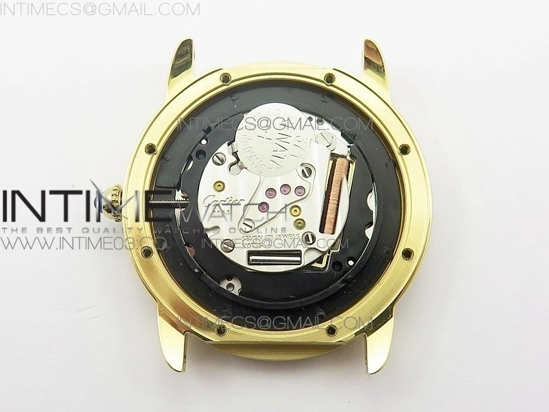 Ronde Solo de Cartier 36mm K11 YG 1:1 Best Edition White Dial on Black croco leather strap Ronda Quartz