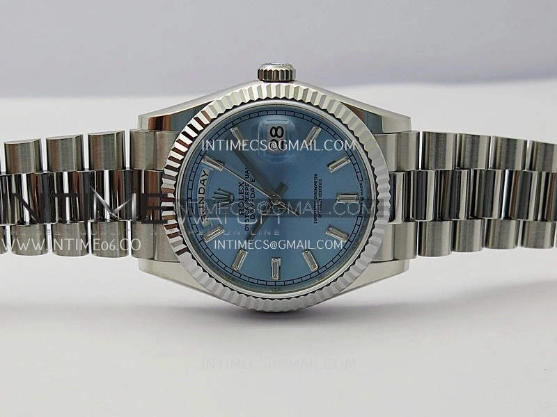 Day Date 128239 36mm KF 1:1 Best Edition Ice Blue Dial Ctystal Marker On President Bracelet A2836