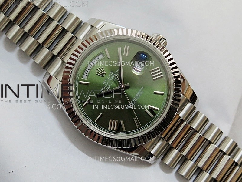 Day Date 228239 40mm KF 1:1 Best Edition Green Dial Roman Markers On President Bracelet SA3255