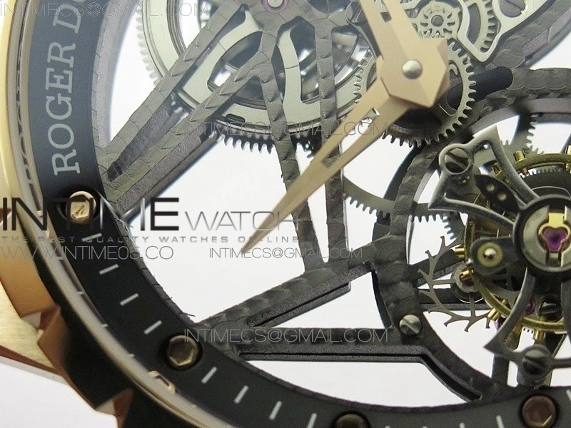 Excalibur Rddbex0393 RG BBR Best Edition Skeleton Dial on Brown Leather Strap A2136 Tourbillon V4