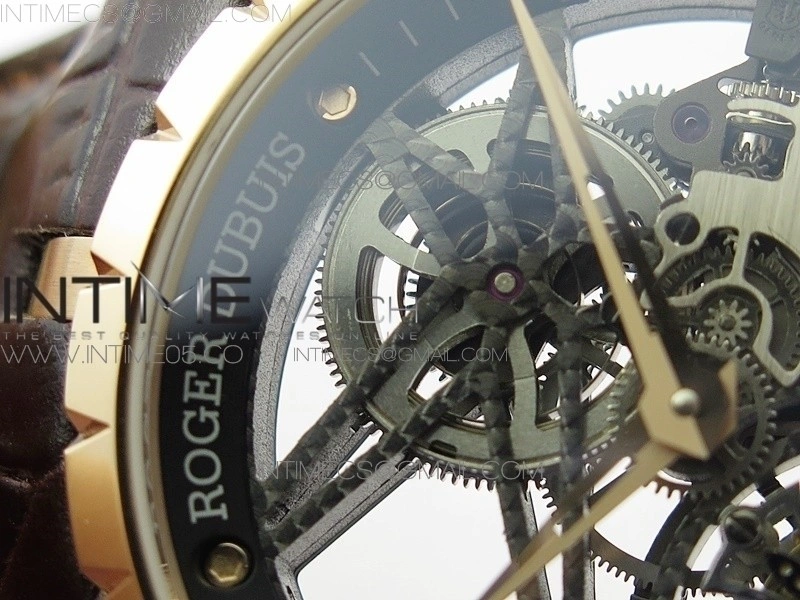 Excalibur Rddbex0393 RG BBR Best Edition Skeleton Dial on Brown Leather Strap A2136 Tourbillon V4
