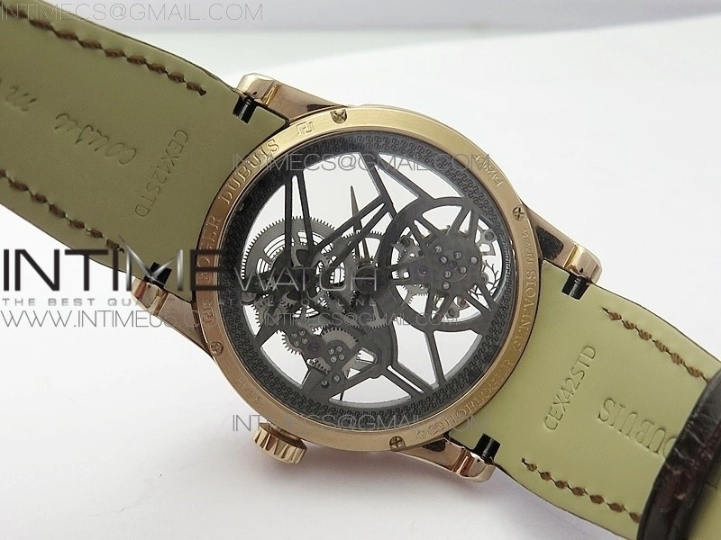 Excalibur Rddbex0393 RG BBR Best Edition Skeleton Dial on Brown Leather Strap A2136 Tourbillon V4