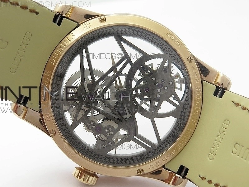 Excalibur Rddbex0393 RG BBR Best Edition Skeleton Dial on Brown Leather Strap A2136 Tourbillon V4