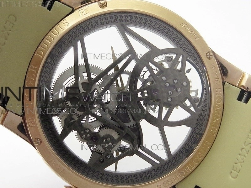 Excalibur Rddbex0393 RG BBR Best Edition Skeleton Dial on Brown Leather Strap A2136 Tourbillon V4