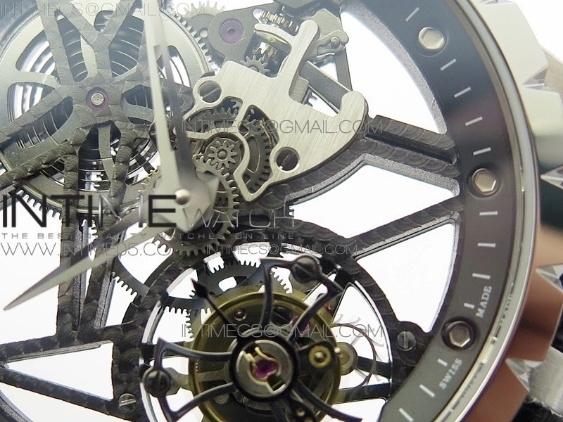 Excalibur Rddbex0393 SS BBR Best Edition Skeleton Dial on Black Leather Strap A2136 Tourbillon V4