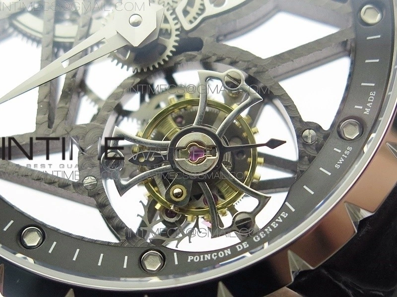 Excalibur Rddbex0393 SS BBR Best Edition Skeleton Dial on Black Leather Strap A2136 Tourbillon V4