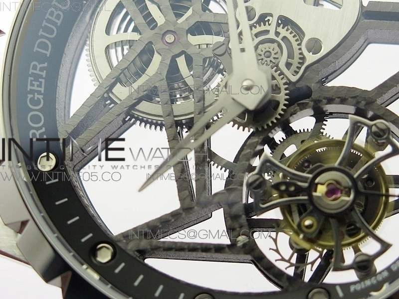 Excalibur Rddbex0393 SS BBR Best Edition Skeleton Dial on Black Leather Strap A2136 Tourbillon V4