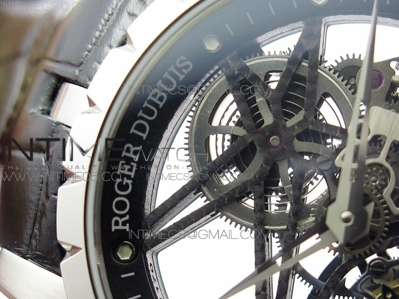 Excalibur Rddbex0393 SS BBR Best Edition Skeleton Dial on Black Leather Strap A2136 Tourbillon V4