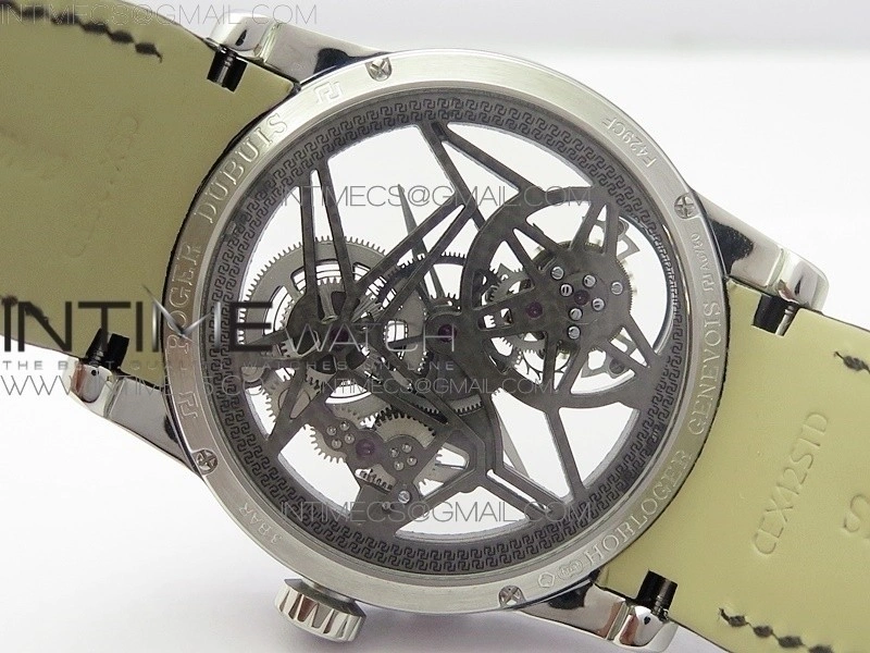 Excalibur Rddbex0393 SS BBR Best Edition Skeleton Dial on Black Leather Strap A2136 Tourbillon V4