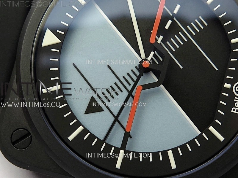 Instruments BR03A Ceramic M+F 1:1 Best Edition Horizon Blue Black Dial on Rubber Strap MIYOTA 9015