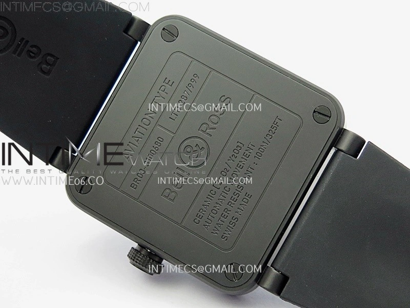 Instruments BR03A Ceramic M+F 1:1 Best Edition Horizon Blue Black Dial on Rubber Strap MIYOTA 9015