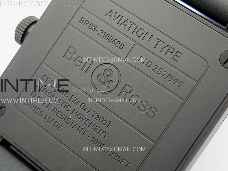 Instruments BR03A Ceramic M+F 1:1 Best Edition Horizon Blue Black Dial on Rubber Strap MIYOTA 9015