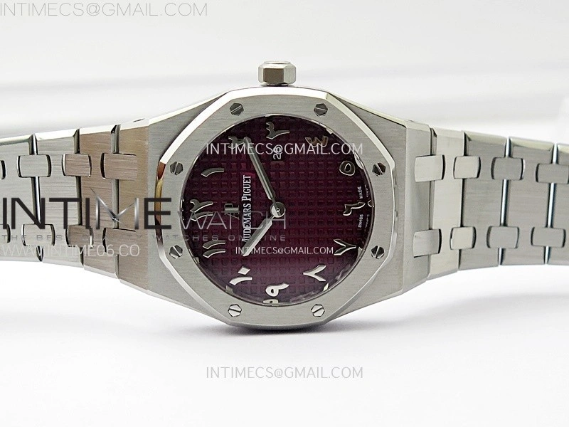 Lady Royal Oak 33mm 67651 SS ZF 1:1 Best Edition Purple Textured Dial on SS Bracelet RONDA Quartz