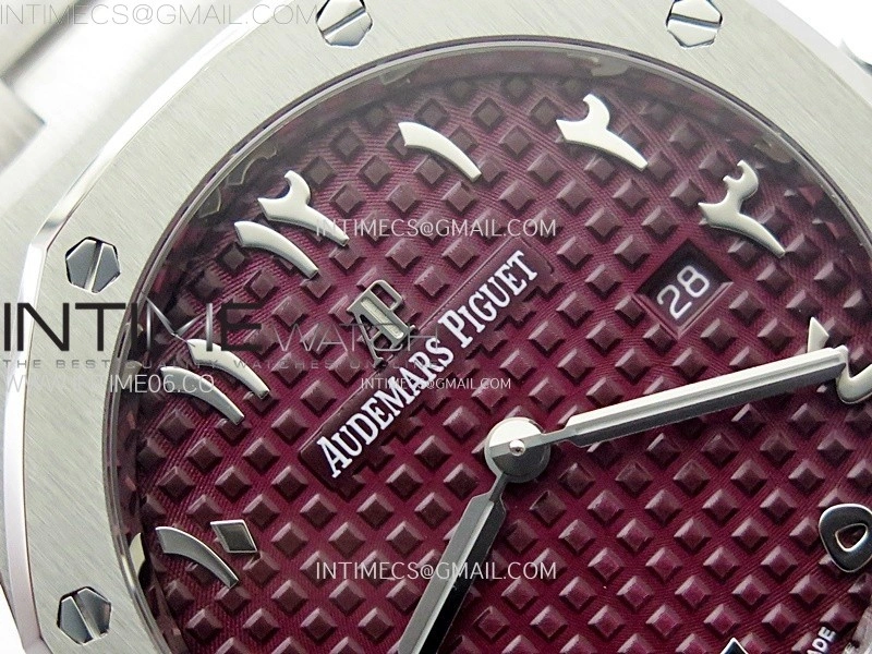 Lady Royal Oak 33mm 67651 SS ZF 1:1 Best Edition Purple Textured Dial on SS Bracelet RONDA Quartz