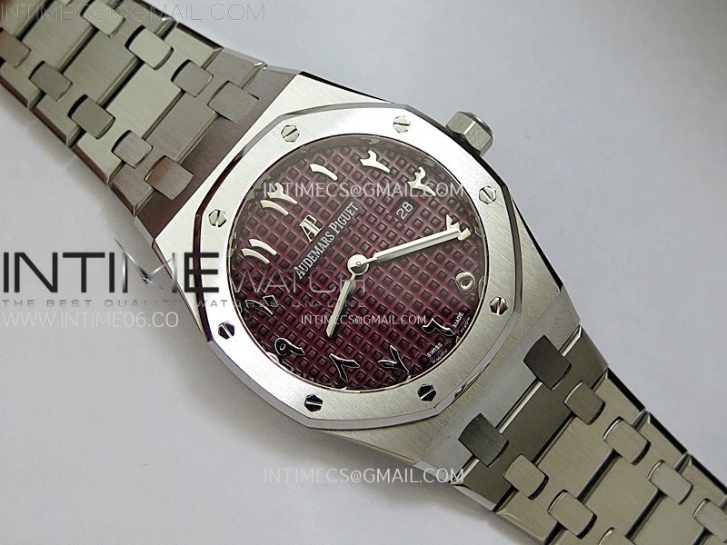 Lady Royal Oak 33mm 67651 SS ZF 1:1 Best Edition Purple Textured Dial on SS Bracelet RONDA Quartz