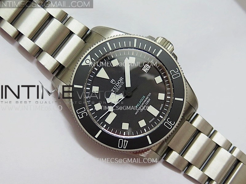 Pelagos M2543C1A 43mm Black Ceramic Ti V2 ZF 1:1 Best Edition Black Dial On Titanium Bracelet A2824