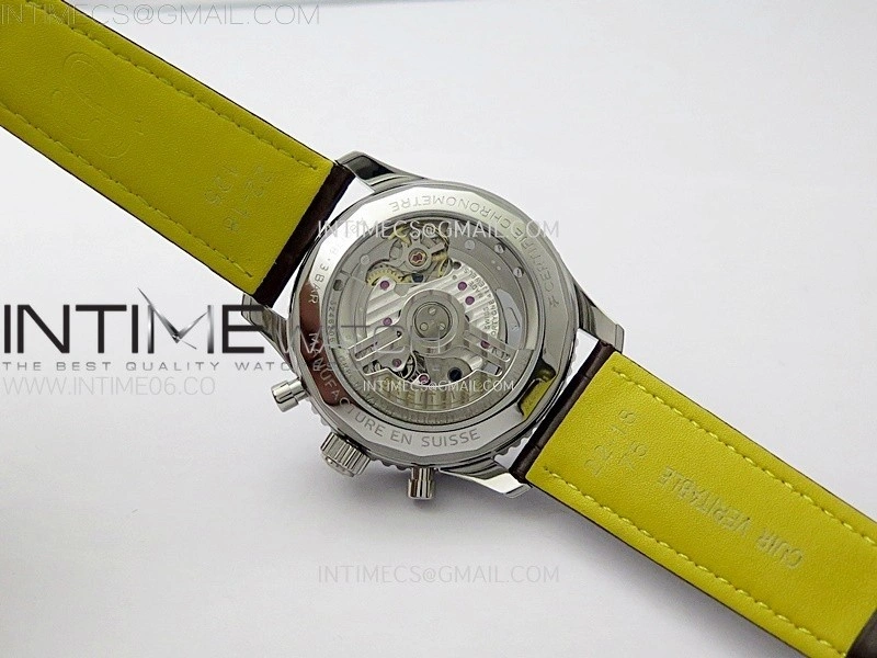 Navitimer B01 43mm SS B50 Best Edition Ice Blue Dial Black Subdial On Brown Leather Strap A7750