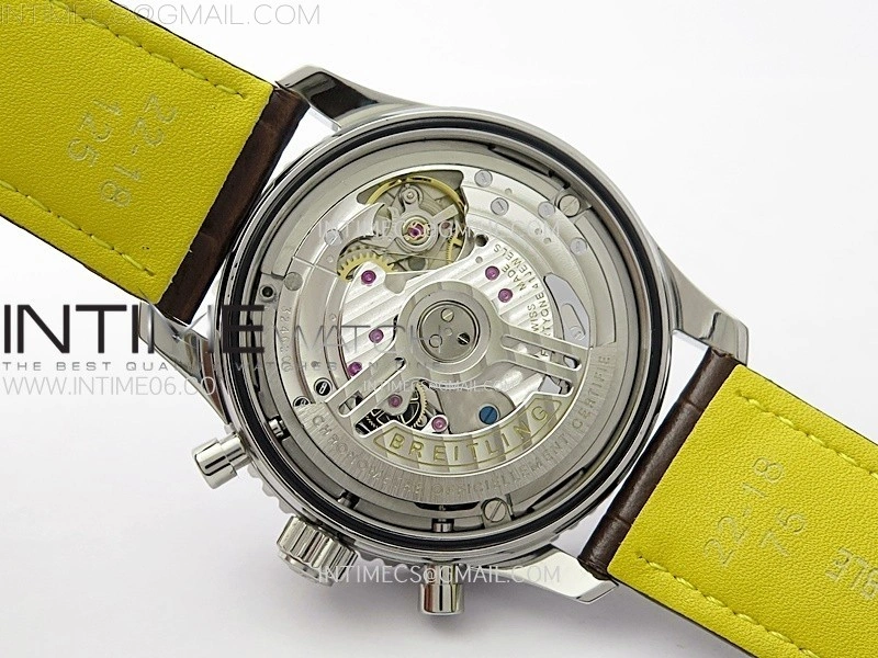 Navitimer B01 43mm SS B50 Best Edition Ice Blue Dial Black Subdial On Brown Leather Strap A7750