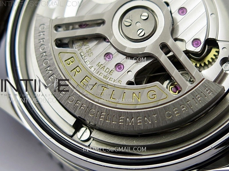 Navitimer B01 43mm SS B50 Best Edition Ice Blue Dial Black Subdial On Brown Leather Strap A7750
