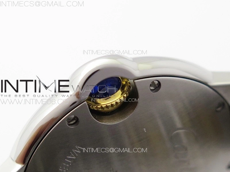 Ballon Bleu 33mm SS YG 3KF 1:1 Best Edition White Textured Dia Markers Dial on SS Bracelet A076