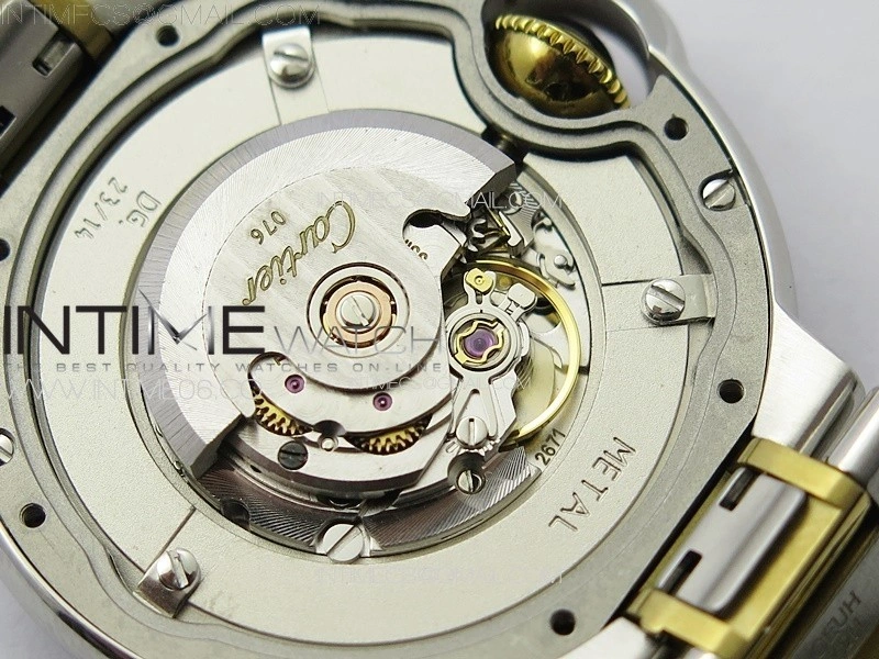 Ballon Bleu 33mm SS YG 3KF 1:1 Best Edition White Textured Dia Markers Dial on SS Bracelet A076