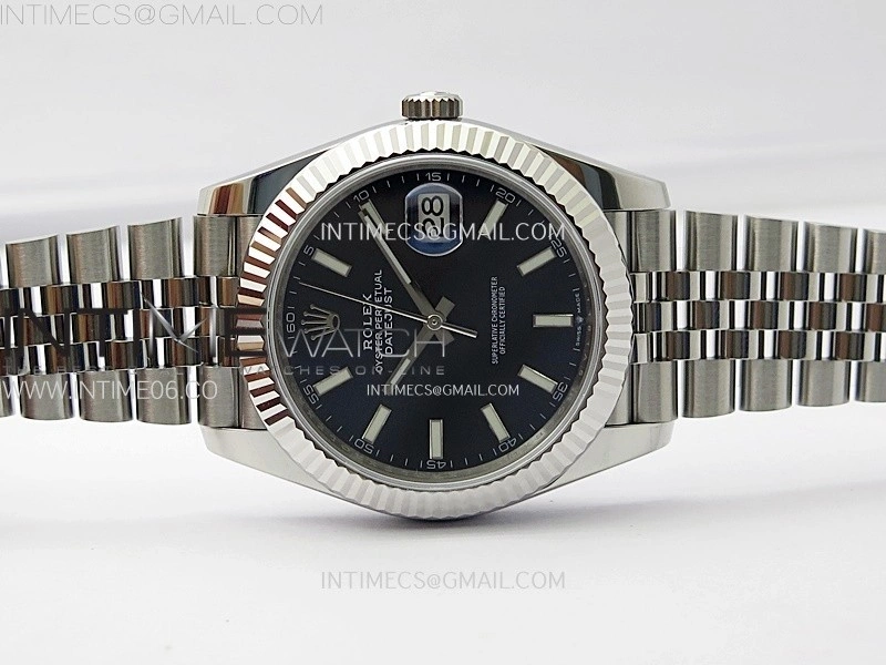 DateJust 41mm 126334 904 SS ARF 1:1 Best Edition Blue Dial Sticks Markers on Jubilee Bracelet SH3235