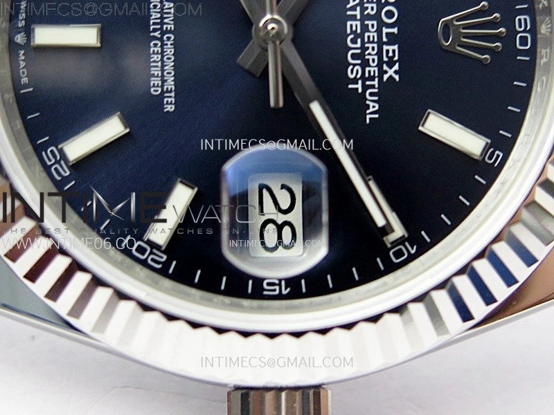 DateJust 41mm 126334 904 SS ARF 1:1 Best Edition Blue Dial Sticks Markers on Jubilee Bracelet SH3235