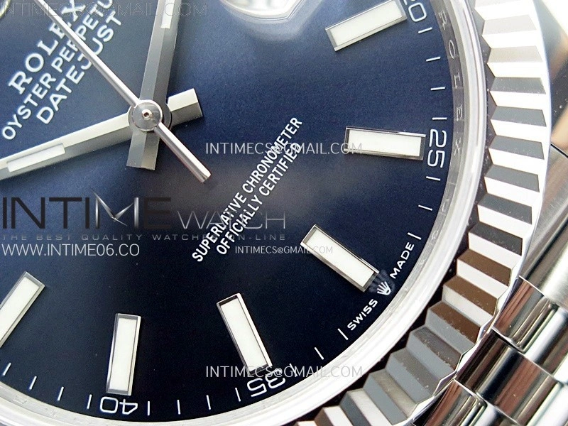 DateJust 41mm 126334 904 SS ARF 1:1 Best Edition Blue Dial Sticks Markers on Jubilee Bracelet SH3235