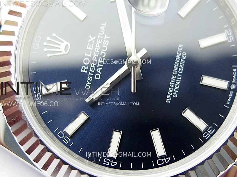 DateJust 41mm 126334 904 SS ARF 1:1 Best Edition Blue Dial Sticks Markers on Jubilee Bracelet SH3235