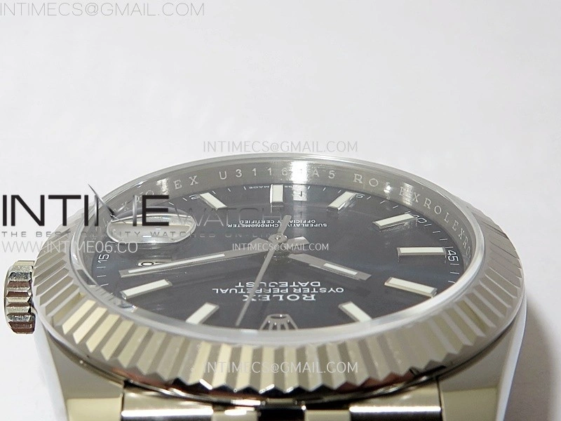 DateJust 41mm 126334 904 SS ARF 1:1 Best Edition Blue Dial Sticks Markers on Jubilee Bracelet SH3235