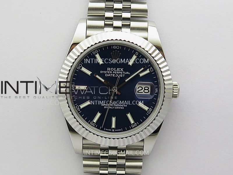DateJust 41mm 126334 904 SS QF V2 1:1 Best Edition Blue Dial Stick Marker On Jubilee Bracelet SH3235