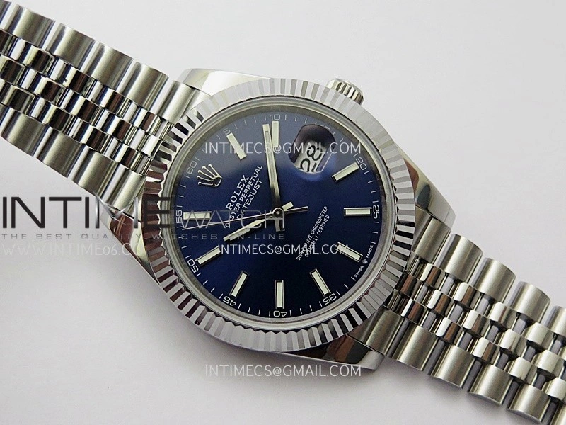 DateJust 41mm 126334 904 SS QF V2 1:1 Best Edition Blue Dial Stick Marker On Jubilee Bracelet SH3235