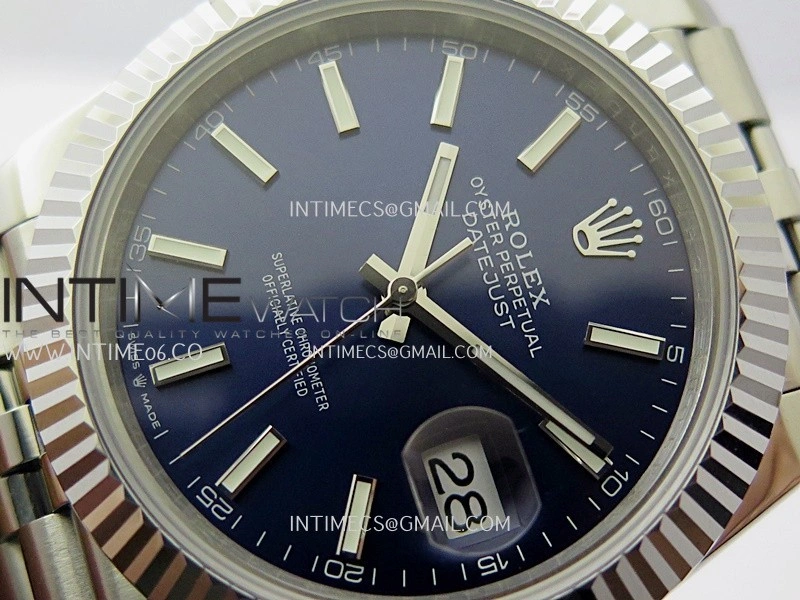 DateJust 41mm 126334 904 SS QF V2 1:1 Best Edition Blue Dial Stick Marker On Jubilee Bracelet SH3235