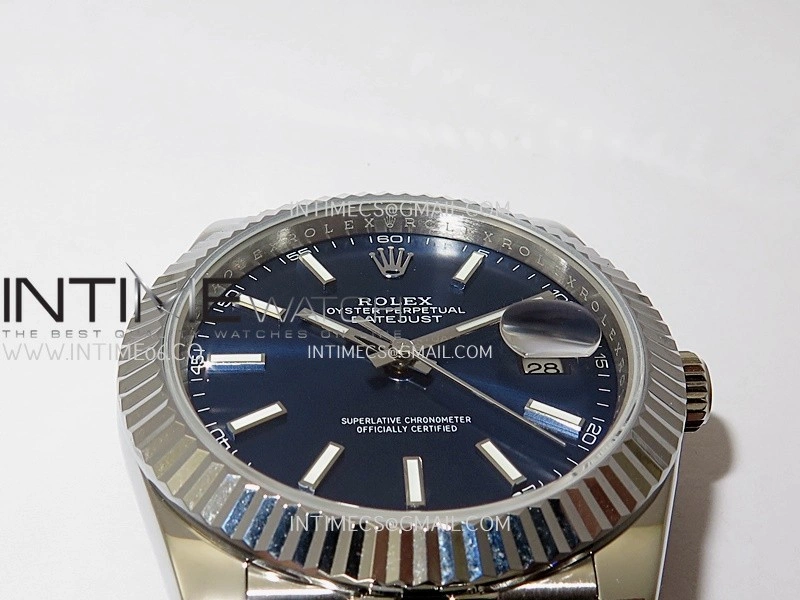 DateJust 41mm 126334 904 SS QF V2 1:1 Best Edition Blue Dial Stick Marker On Jubilee Bracelet SH3235