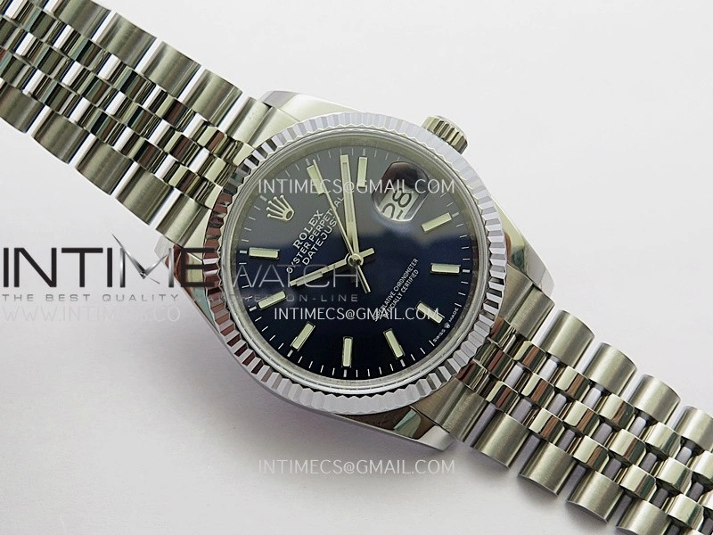 DateJust 36mm 126234 904 SS V2 QF 1:1 Best Edition Blue Dial Stick Marker On Jubilee Bracelet SH3235