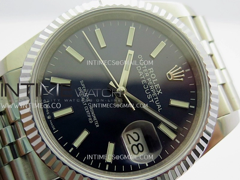 DateJust 36mm 126234 904 SS V2 QF 1:1 Best Edition Blue Dial Stick Marker On Jubilee Bracelet SH3235