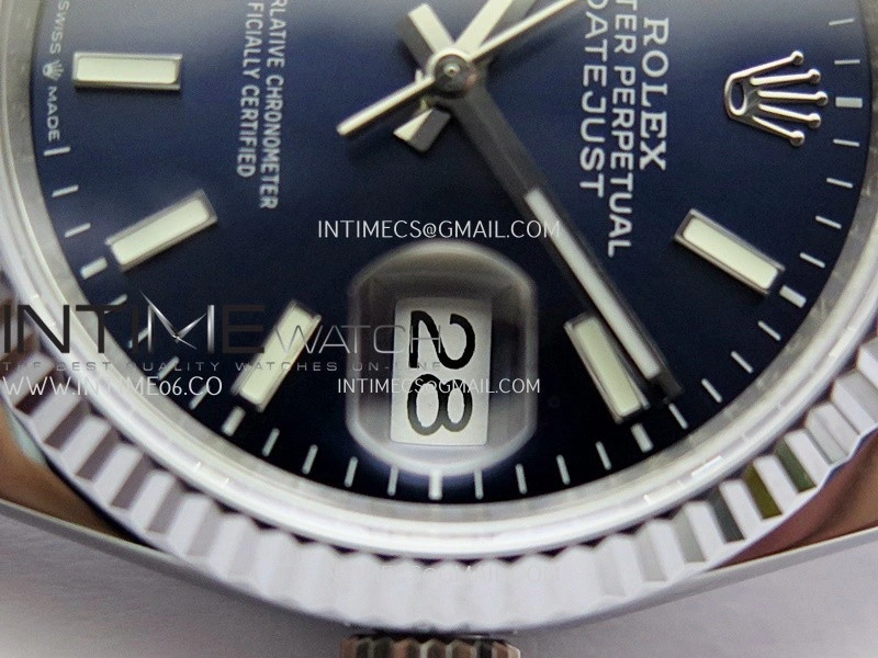 DateJust 36mm 126234 904 SS V2 QF 1:1 Best Edition Blue Dial Stick Marker On Jubilee Bracelet SH3235