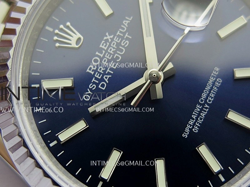 DateJust 36mm 126234 904 SS V2 QF 1:1 Best Edition Blue Dial Stick Marker On Jubilee Bracelet SH3235