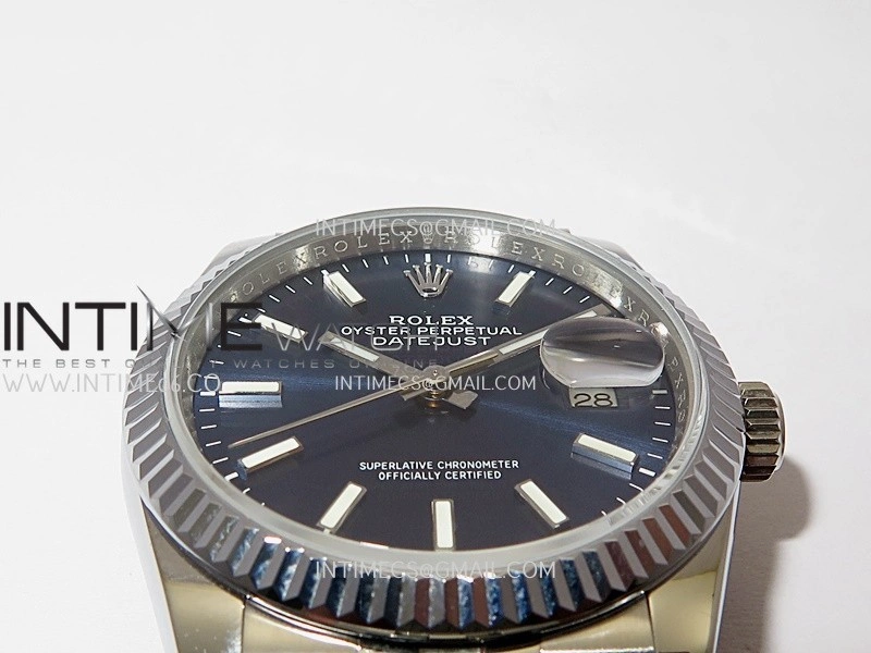 DateJust 36mm 126234 904 SS V2 QF 1:1 Best Edition Blue Dial Stick Marker On Jubilee Bracelet SH3235