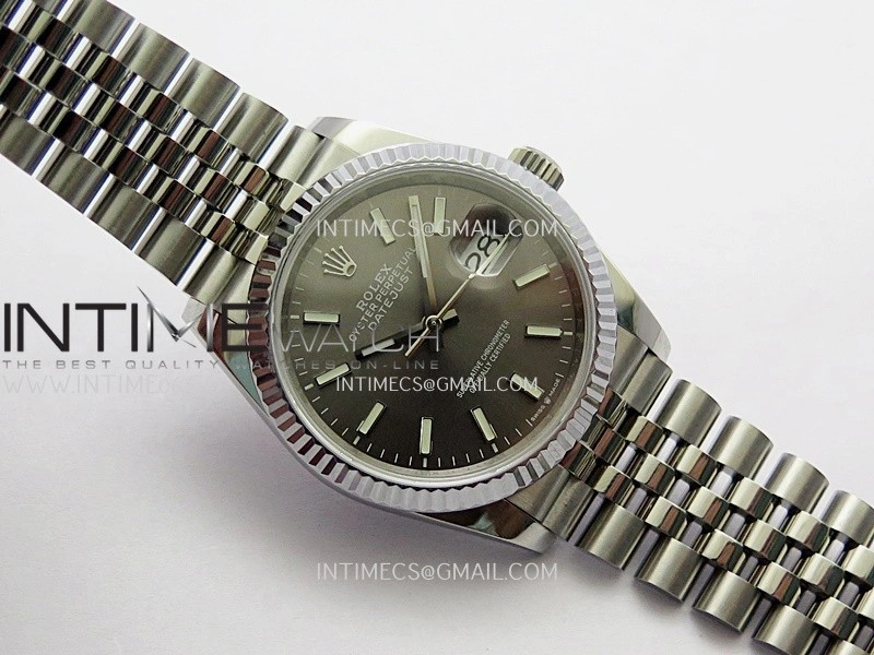 DateJust 36mm 126234 904 SS V2 QF 1:1 Best Edition Gray Dial Stick Marker On Jubilee Bracelet SH3235